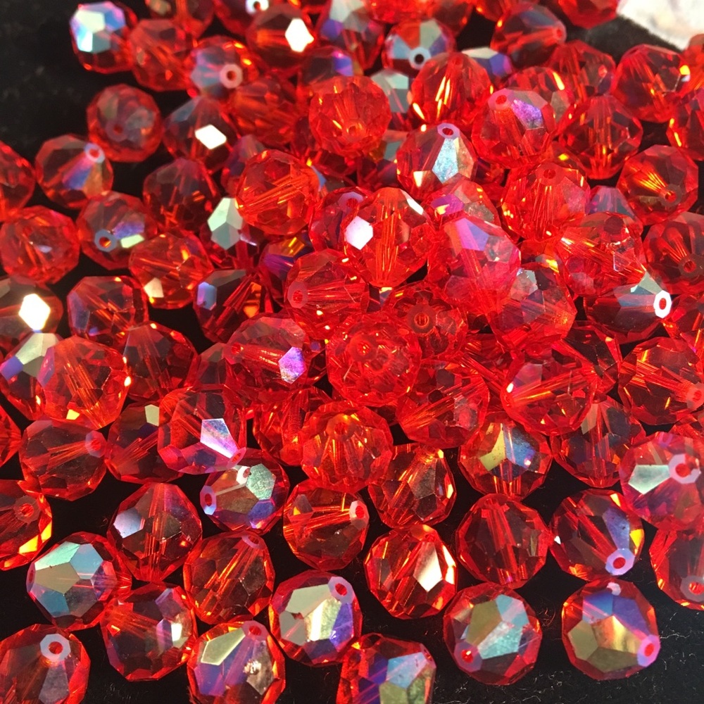 Beautiful orange colored crystal beads